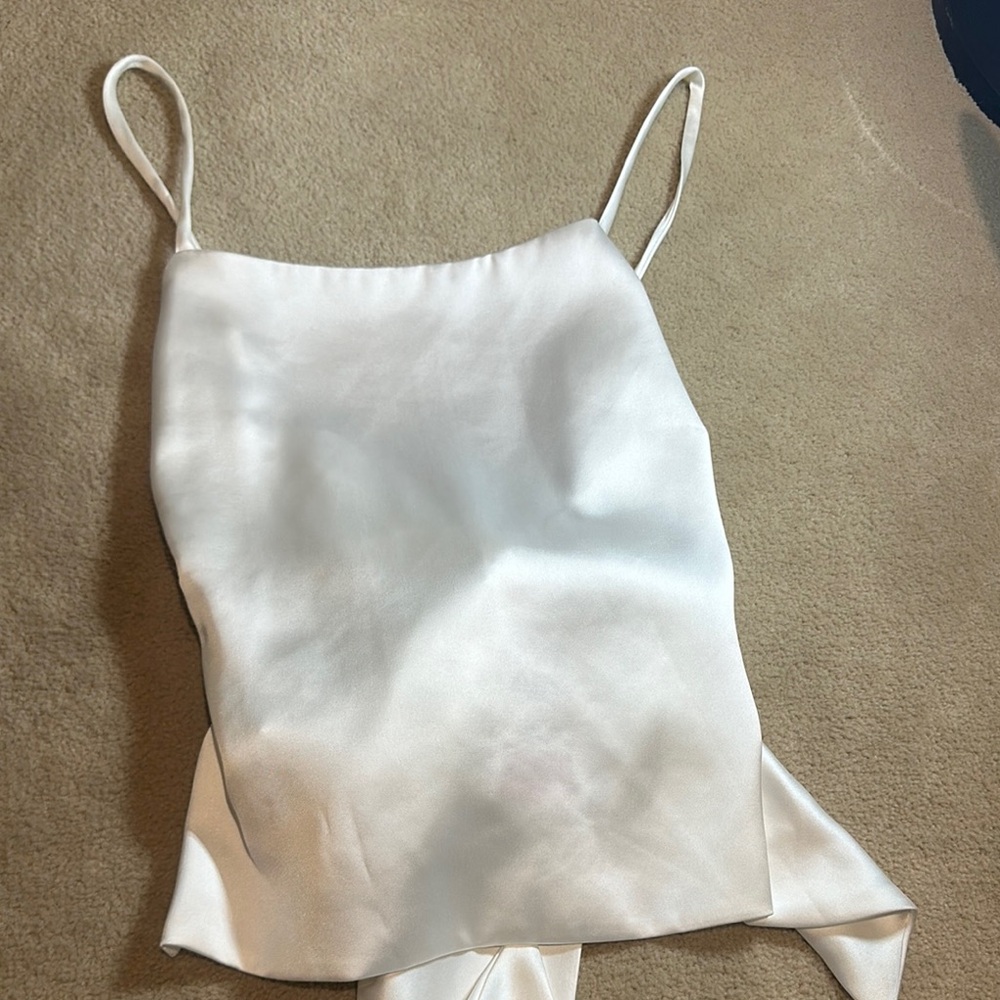 Elegant White Satin Women's Top